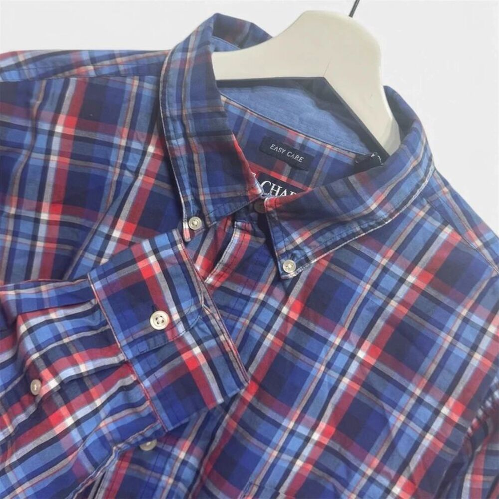 Chaps XL Easy Care Plaid Long Sleeve Button Down Shirt